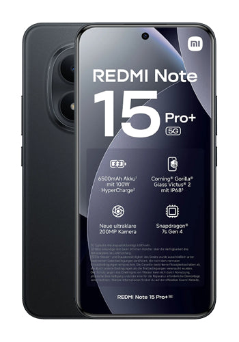 Teléfono Móvil Xiaomi Redmi Note 15 Pro+ 5G, 512GB, 12GB, Negro MZB0LW2EU