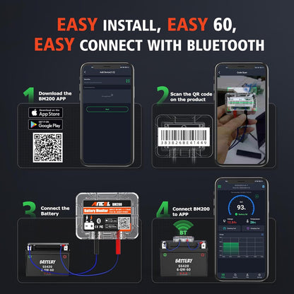 Tester Bluetooth Monitor de Batería de Auto Ancel BM200