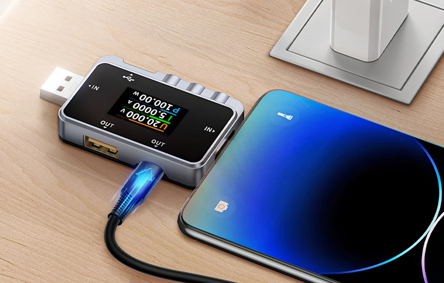 Tester de Servicio Fnirsi FNAC-28, USB-A / USB-C