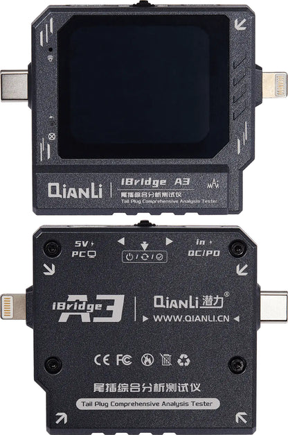 Tester de Servicio QIANLI iBridge A3, Lightning (8 Pines) / USB-C (24 Pines)