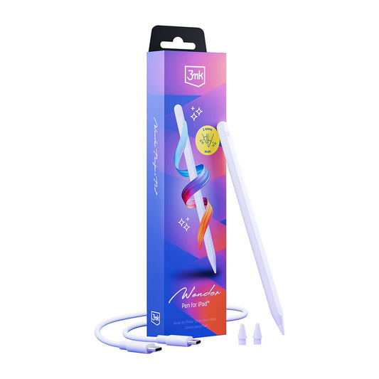 Touch Pen 3MK Wonder para Apple iPad, Versión Activa, Blanco