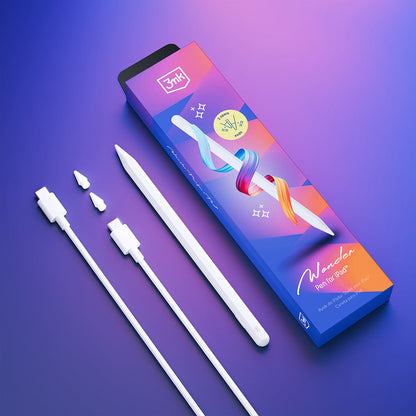 Touch Pen 3MK Wonder para Apple iPad, Versión Activa, Blanco
