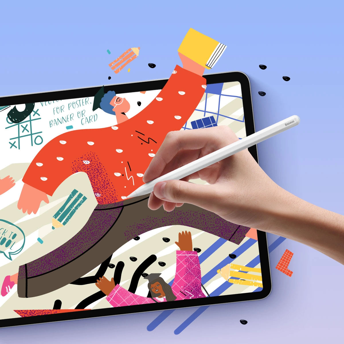Touch Pen Baseus Smooth Writing 2 Series para Apple iPad, Versión Inalámbrica Activa, Blanco SXBC060002