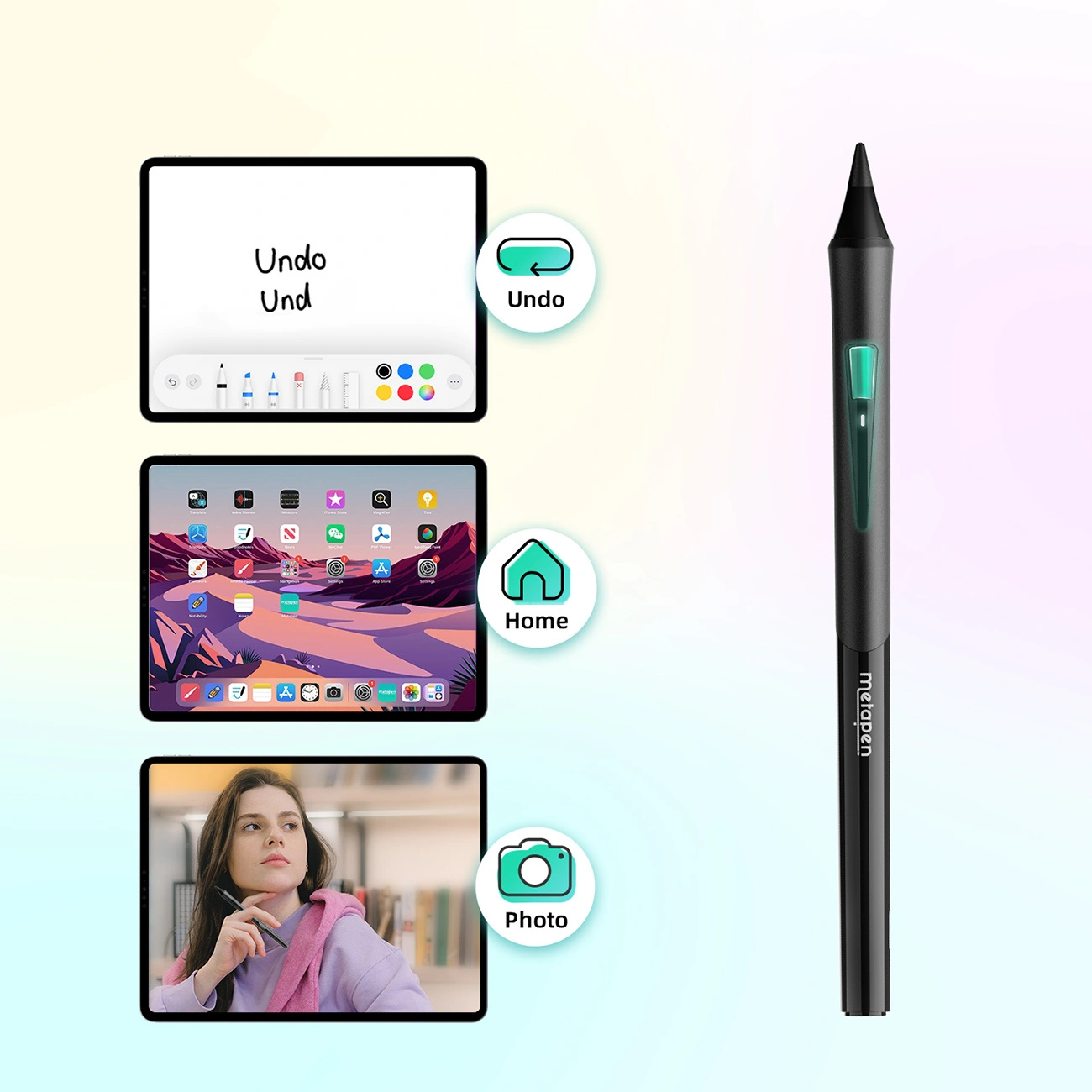 Touch Pen Metapen D1 para Apple iPad, Versión Activa, Negro ME-APP452
