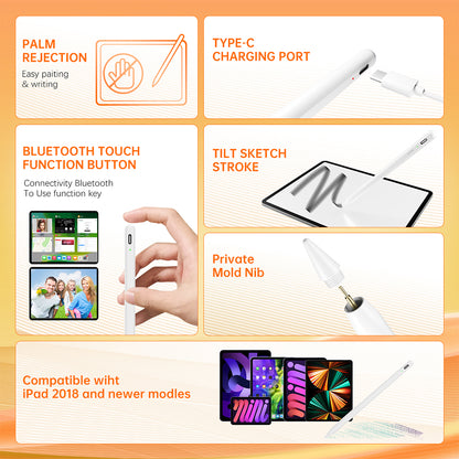 Touch Pen Techsuit AC10-CP para Apple iPad, Versión Activa, Blanco