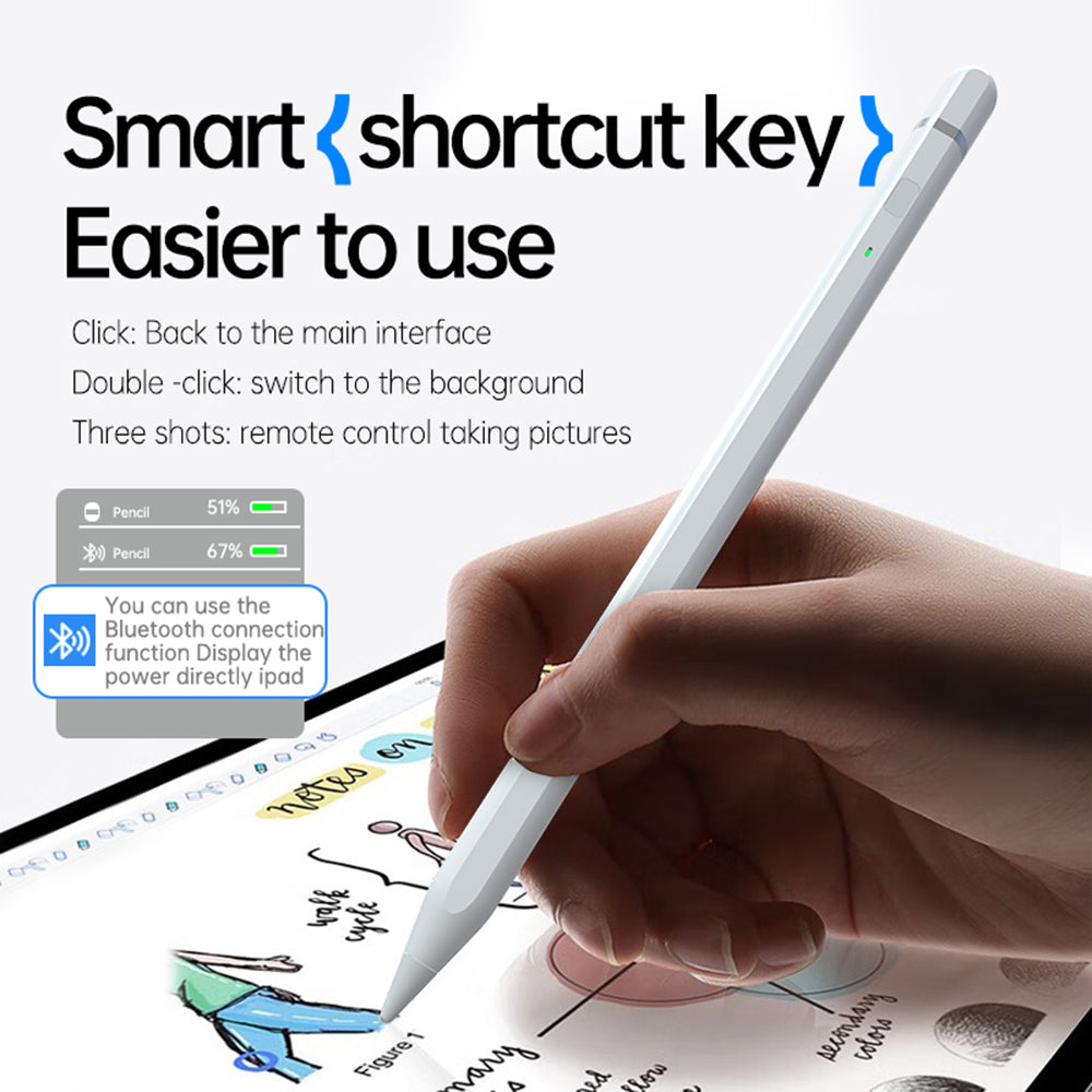 Touch Pen Techsuit AP01 Pro para Apple iPad, Versión Activa, Blanco