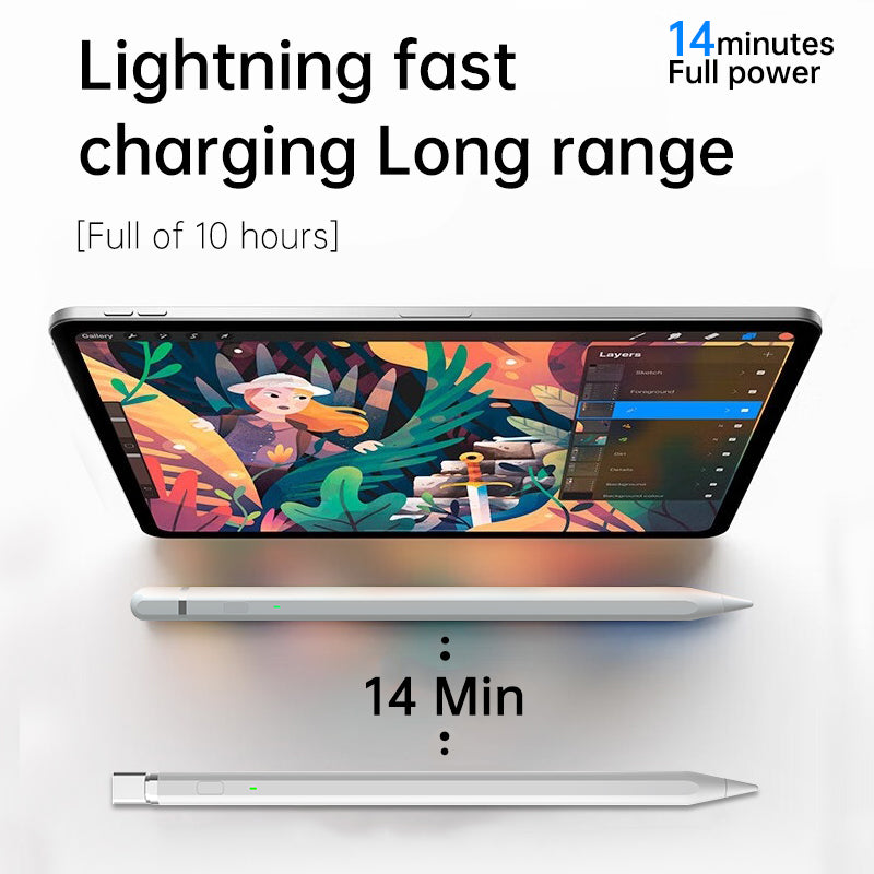 Touch Pen Techsuit AP01 Pro para Apple iPad, Versión Activa, Blanco