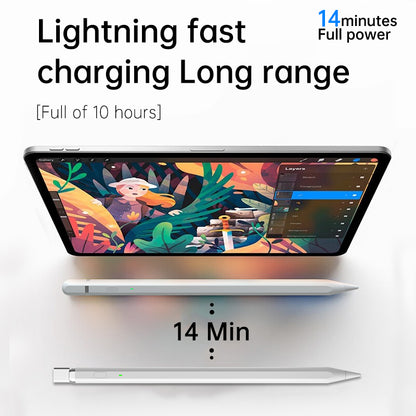 Touch Pen Techsuit AP01 Pro para Apple iPad, Versión Activa, Blanco