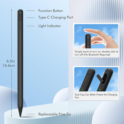 Touch Pen Techsuit AX10-T para Apple iPad, Versión Activa, Blanco