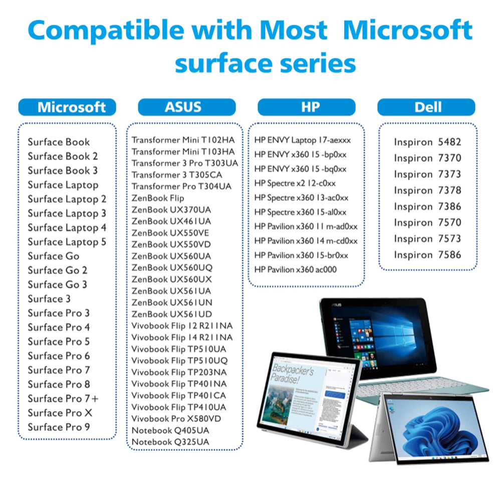 Touch Pen Techsuit F97 para Microsoft Surface, Versión Activa, Negro