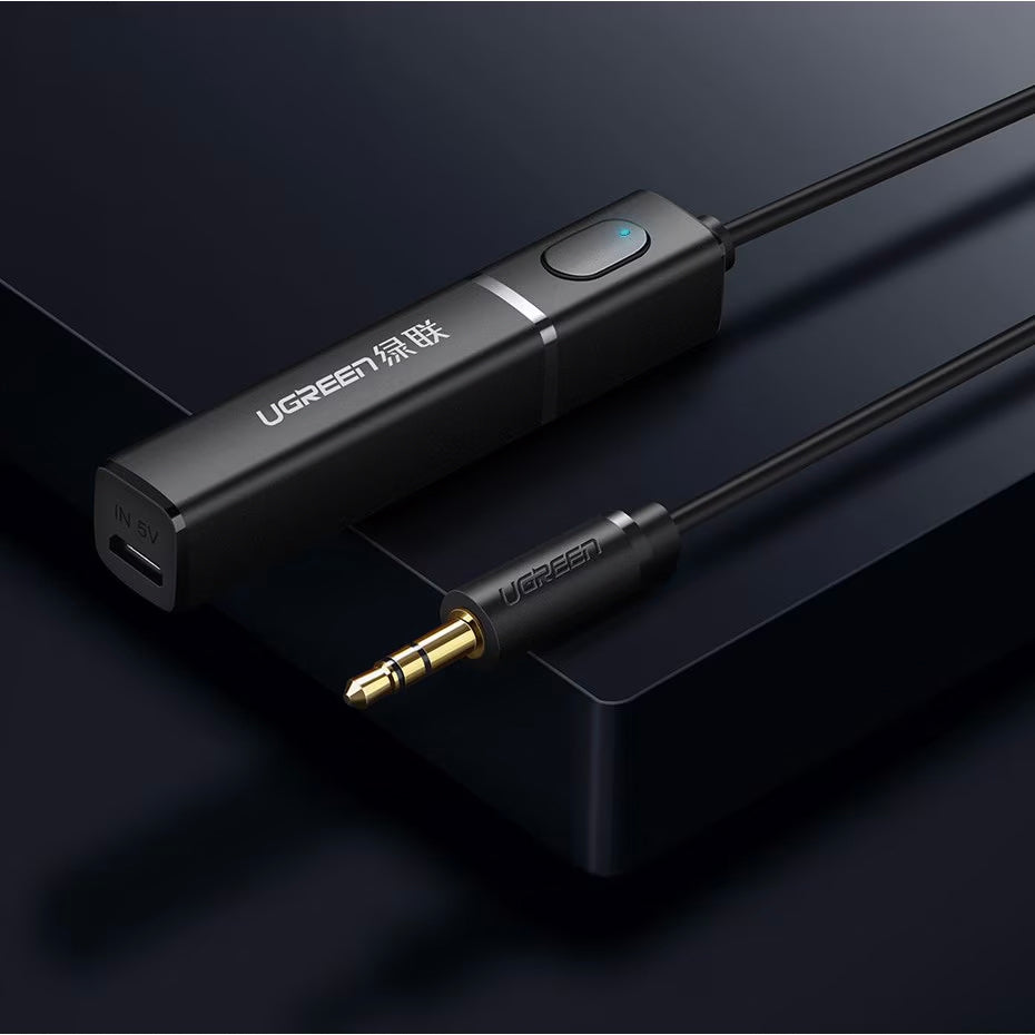 Transmisor Bluetooth UGREEN CM107, AUX, Negro