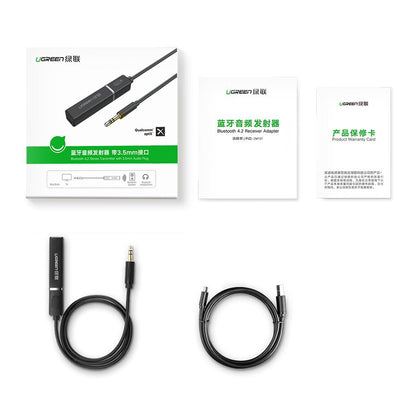 Transmisor Bluetooth UGREEN CM107, AUX, Negro