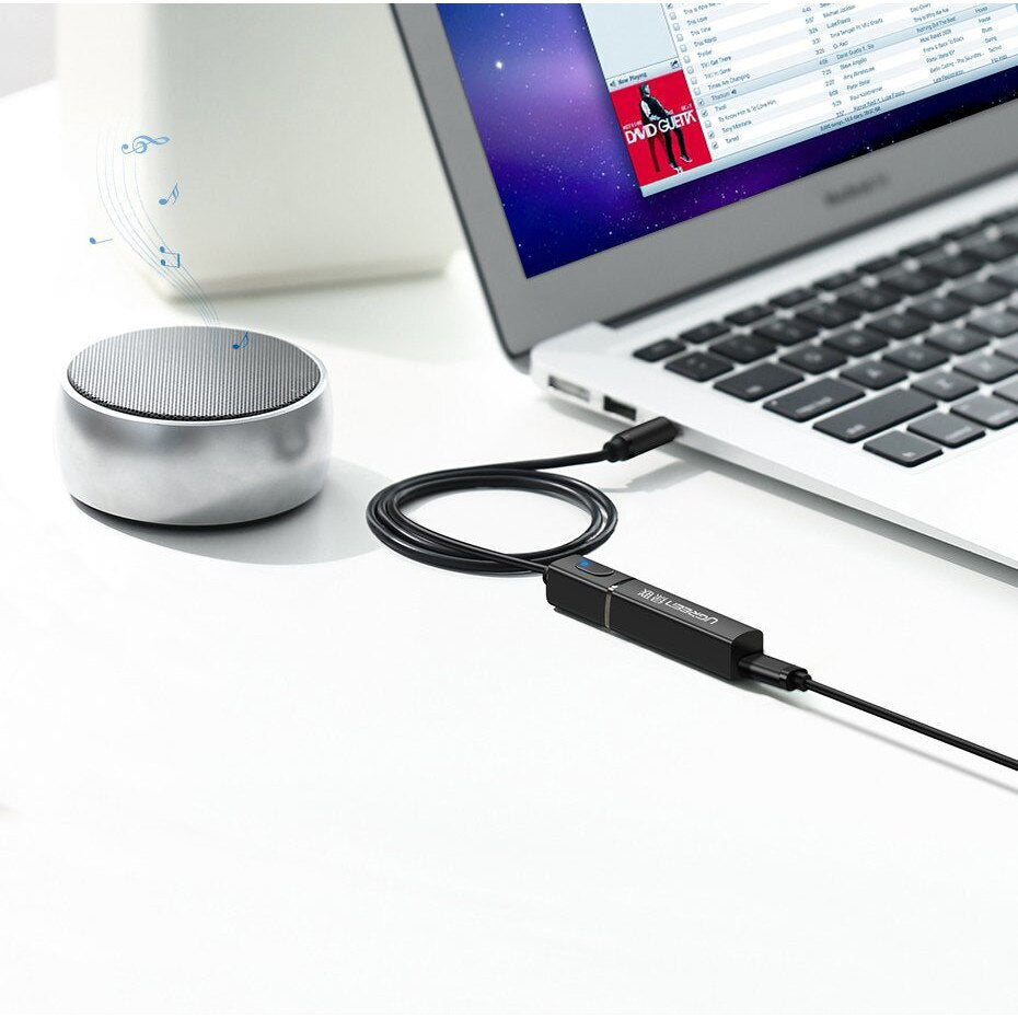 Transmisor Bluetooth UGREEN CM107, AUX, Negro