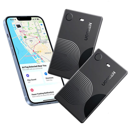 UGREEN SmartTag Smart Finder Slim 2 CM920 (75120A) para la serie iOS, juego de 2 piezas, negro