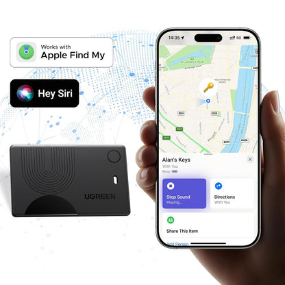 UGREEN SmartTag Smart Finder Slim 2 CM920 (75120A) para la serie iOS, juego de 2 piezas, negro