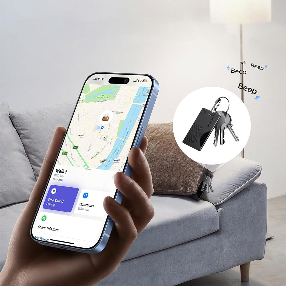 UGREEN SmartTag Smart Finder Slim 2 CM920 (75120A) para la serie iOS, juego de 2 piezas, negro