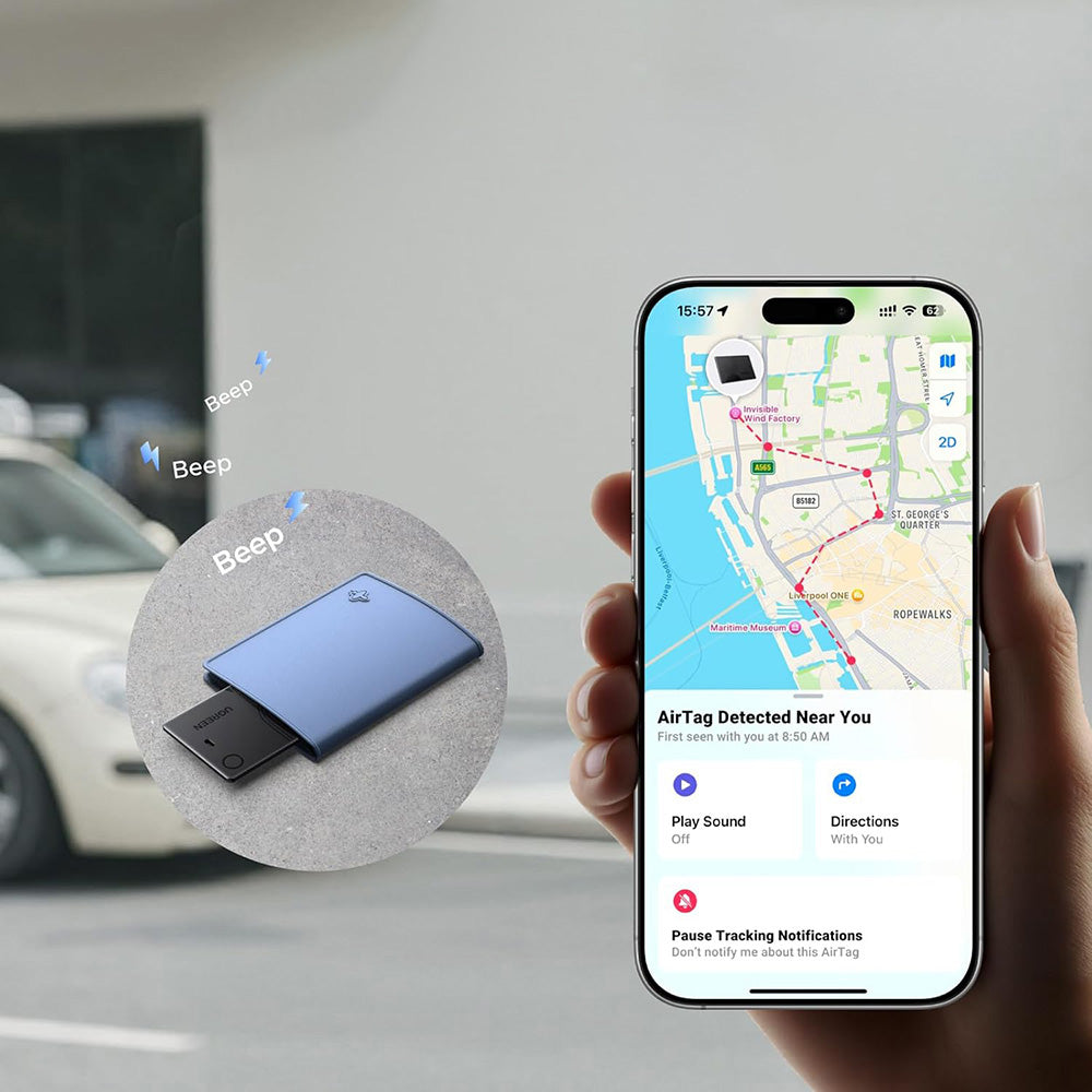 UGREEN SmartTag Smart Finder Slim 2 CM920 (75120A) para la serie iOS, juego de 2 piezas, negro