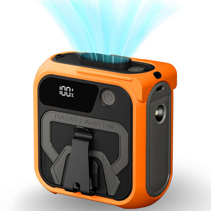 Ventilador Portátil Techsuit Z13 con batería externa 10000mAh, Naranja