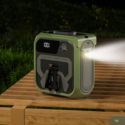 Ventilador Portátil Techsuit Z13 con batería externa 10000mAh, Verde