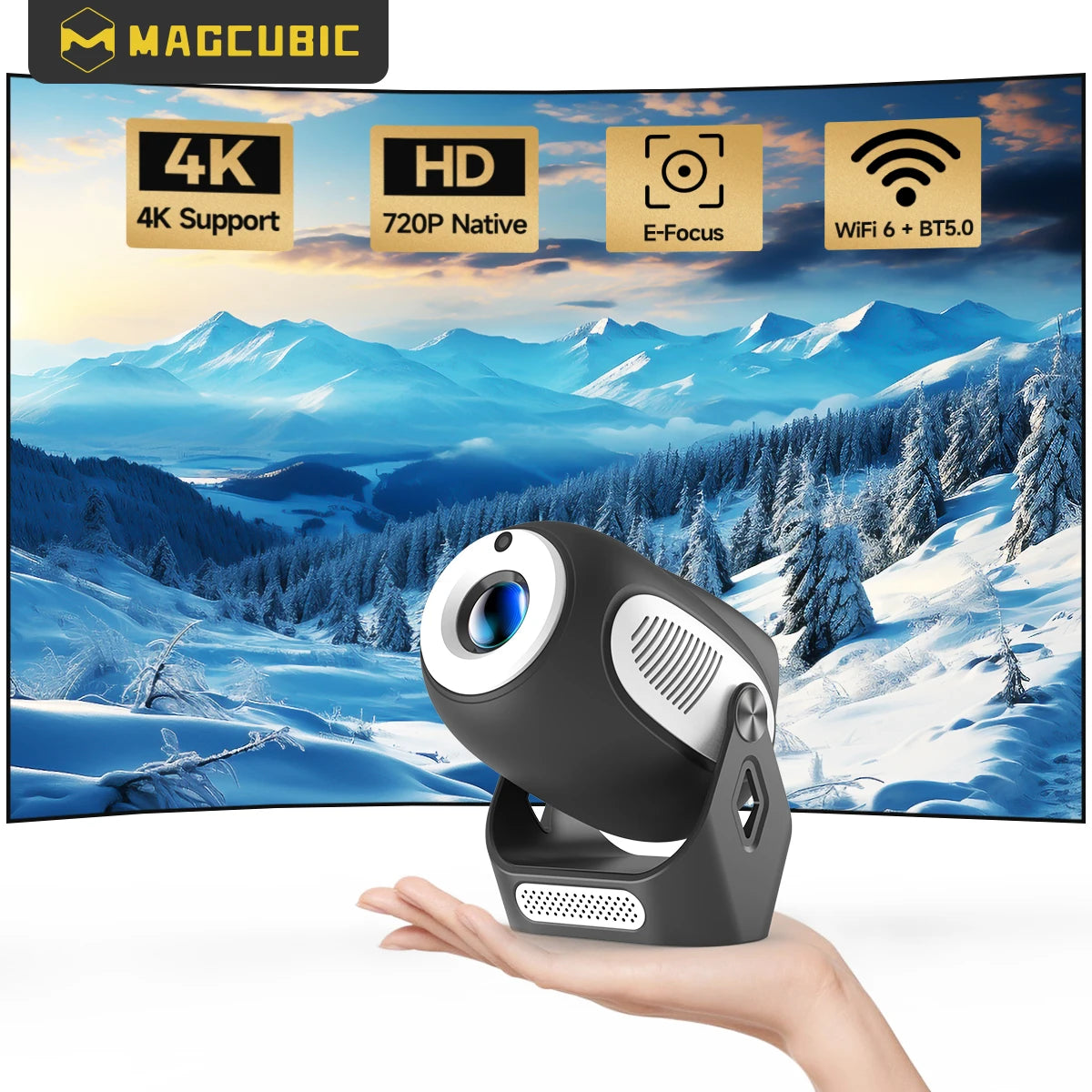 Videoproyector Magcubic HY300X-2, 720P, 200ANSI, Negro