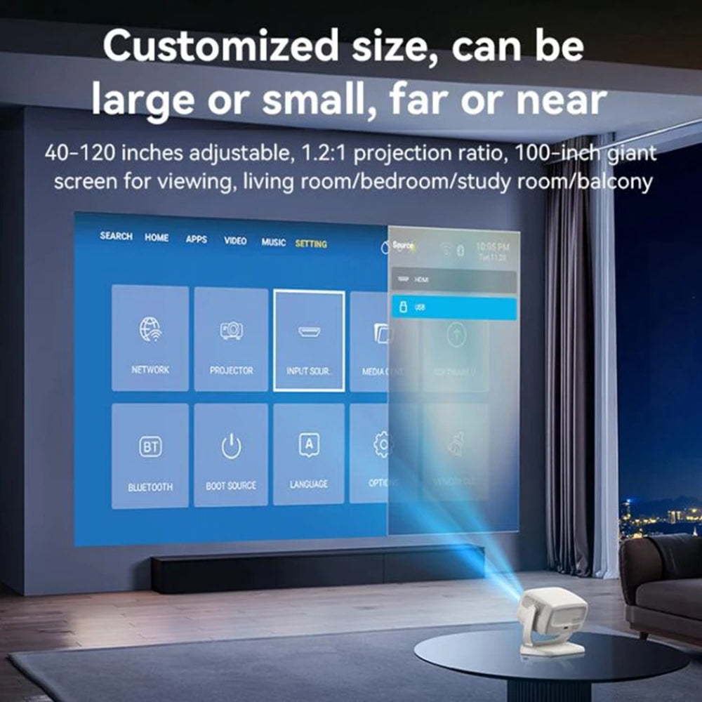 Videoproyector Yesido TV13, 720P, 190ANSI, Android 9.0, Blanco