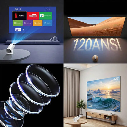 Videoproyector Yesido TV14, 720P, 120ANSI, Blanco